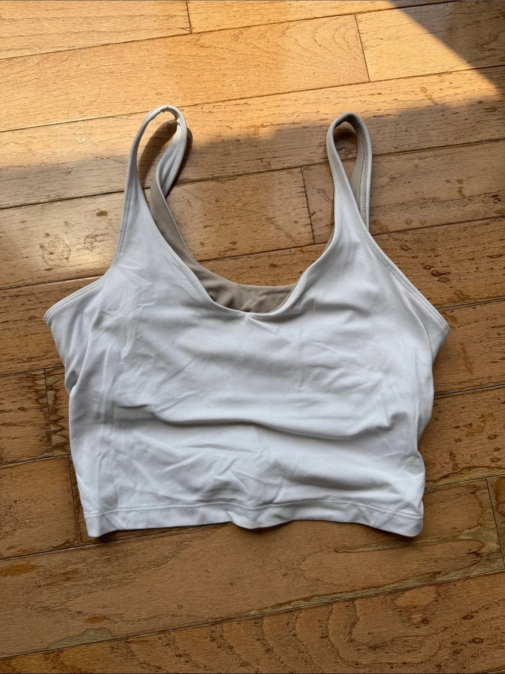 lululemon athletica White Crop Sports Tank Top